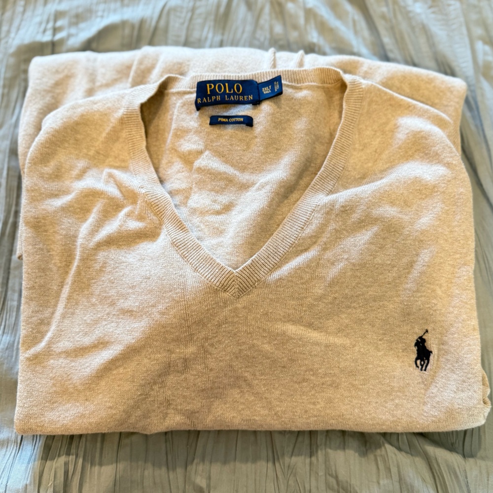 Polo by Ralph Lauren Beige V-Neck Sweater